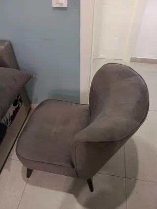 Butaca terciopelo gris
