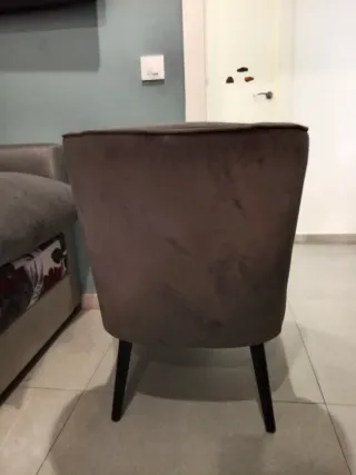 Butaca terciopelo gris