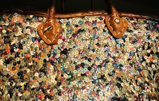 Borsa spiaggia cuoio,paglia e paillettes