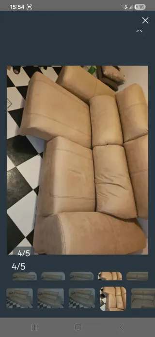 Divano a 2 posti in pelle beige