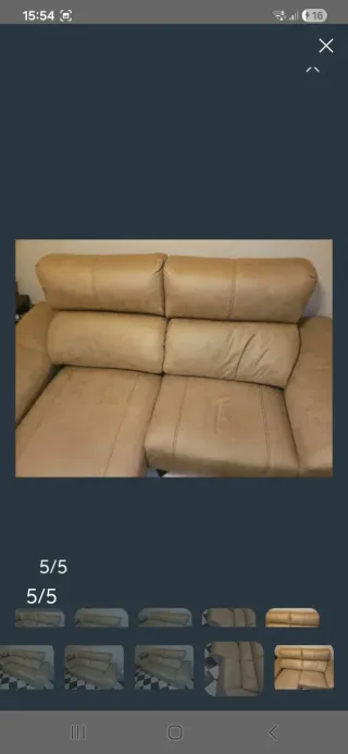 Divano a 2 posti in pelle beige