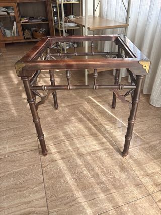 Mesa auxiliar madera y metal