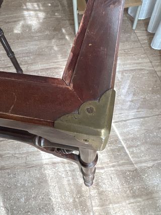 Mesa auxiliar madera y metal