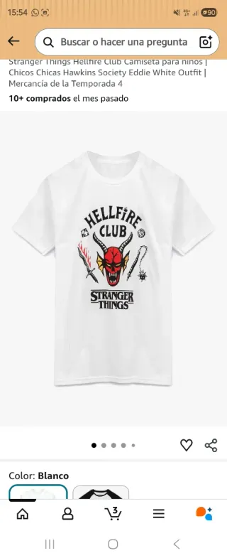 Camiseta Stranger Things niños 9-10 años.