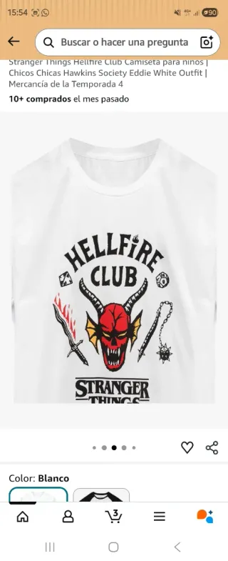 Camiseta Stranger Things niños 9-10 años.