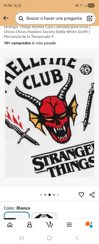 Camiseta Stranger Things niños 9-10 años.