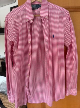 Camisa Polo Ralph Lauren cuadros rosa