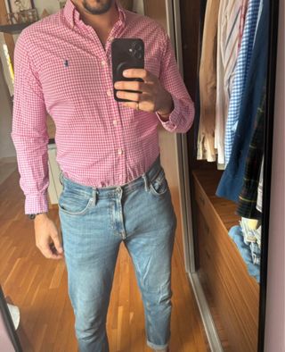Camisa Polo Ralph Lauren cuadros rosa