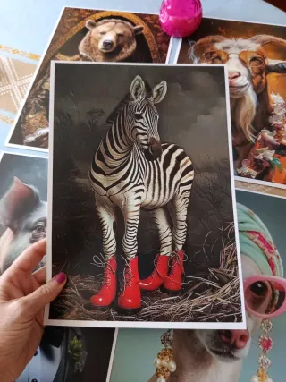 4 Láminas Animales Ropa