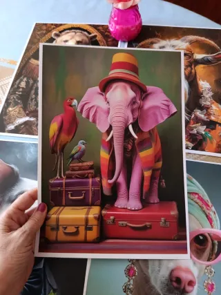 4 Láminas Animales Ropa