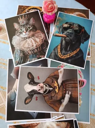 4 Láminas Animales Ropa