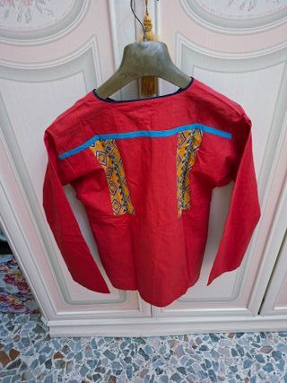 Camicia etnica anni 70 rossa