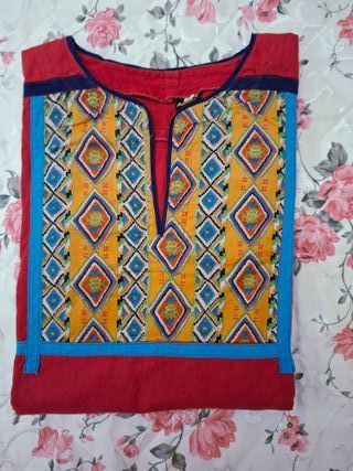 Camicia etnica anni 70 rossa