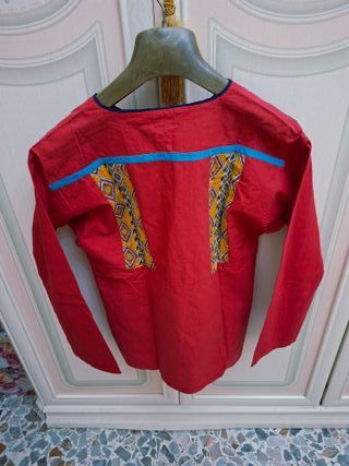 Camicia etnica anni 70 rossa