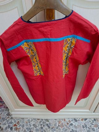 Camicia etnica anni 70 rossa