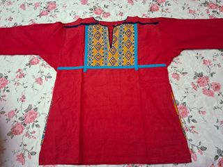 Camicia etnica anni 70 rossa