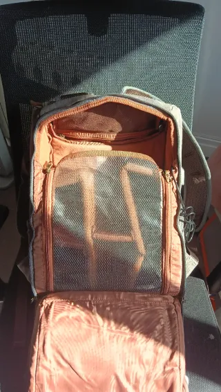 Mochila Fotográfica Lona y Cuero