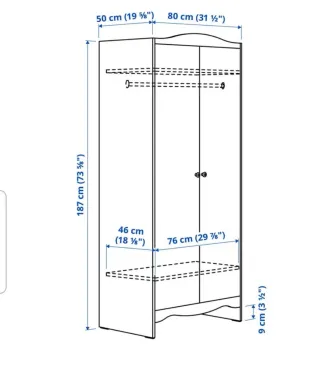 Guardaroba per Bambini Ikea Bianco in Legno