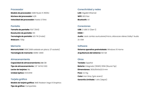 Portátil Lenovo V155-15API. Ryzen 5 256 GB