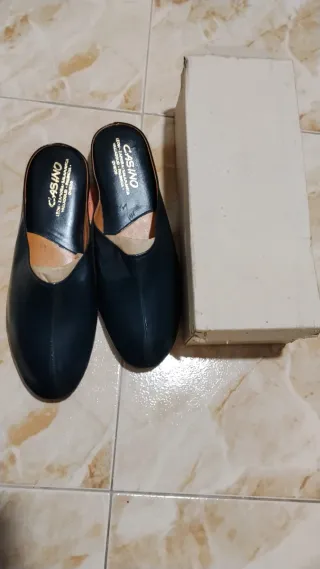 Zapatillas CASINO Vintage Piel Negra Marrón