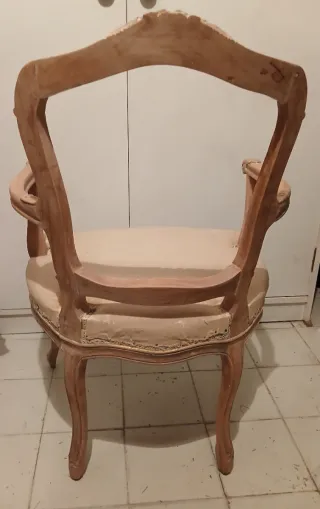 Conjunto antiguo sillones y banco descalzador