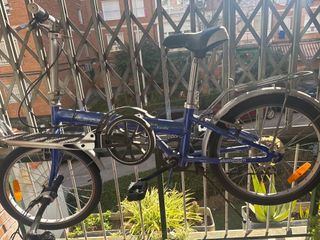 Bicicleta Plegable Azul Aluminio