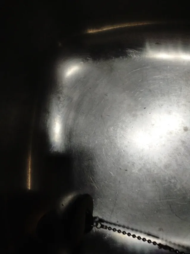 Fregadero doble de metal usado