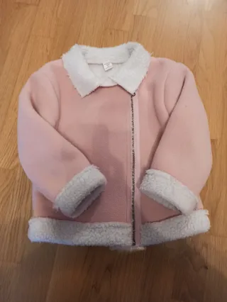 Chaqueta niña entretiempo rosa y blanco