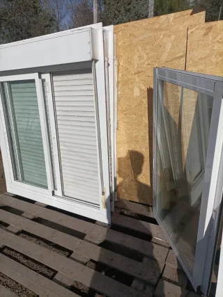 2 Ventanas aluminio correderas con persianas