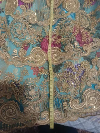 Traje de Fallera Multicolor y Dorado