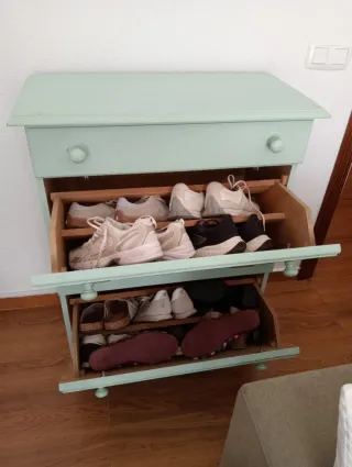 Mueble zapatero de madera pino macizo