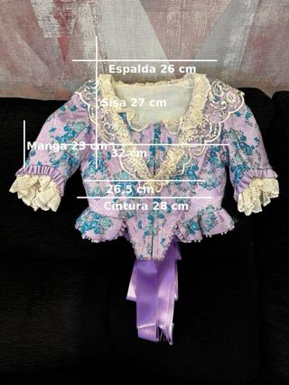 Traje de Fallera Niña Lila Flores