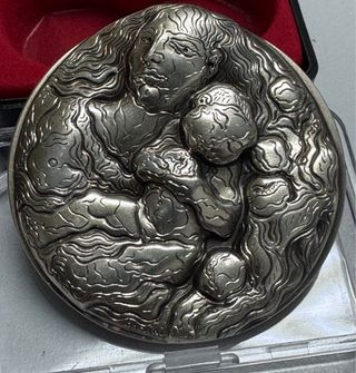 Medalha Rara Prata 800 Floriano Bodini 105g