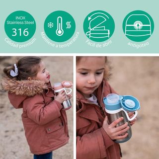 BÉABA, Cantimplora Infantil Acero Inoxidable 2 en