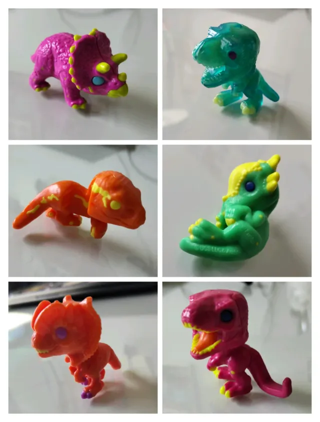 6 Juguetes Kinder Sorpresa Dinosaurio Rosa