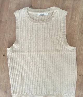 Top Tiffosi bege com brilho tam S