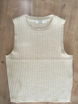 Top Tiffosi bege com brilho tam S