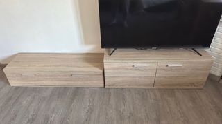 Mueble TV madera con estantería
