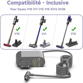 Caricabatterie Shefor 30,45 V compatibile con Dyson V10 V
