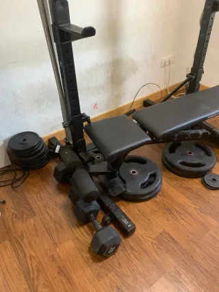 Rack de pesas y discos negociables