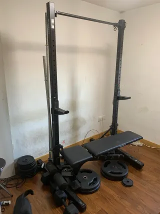 Rack de pesas y discos negociables