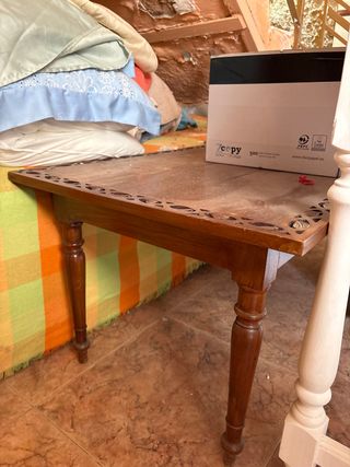 Mesa auxiliar de madera, larga