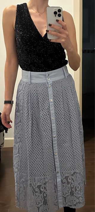 Top lentejuelas negro HAVEONE Talla S