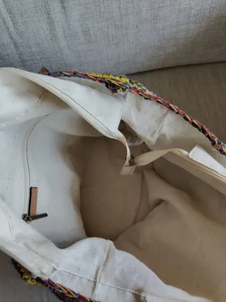 Bolso Parfois multicolor tejido,medidas 46x30