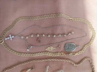 Lote Bisutería Antigua Bañada en Oro