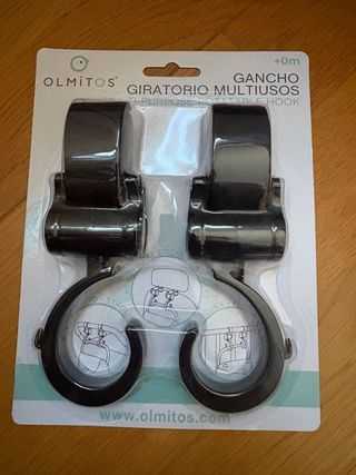 2 Ganchos Giratorios Multiusos Cochecito Bebé