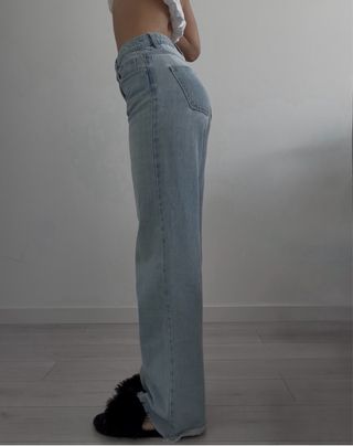 Pantalones vaqueros anchos de tiro alto