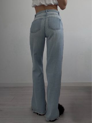 Pantalones vaqueros anchos de tiro alto