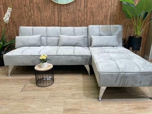 Sofa-cama chaise longue, con 3 cojines