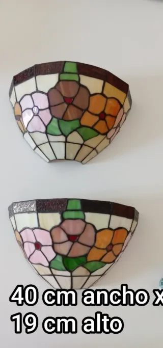 Lámpara de pared Tiffany cristal y metal